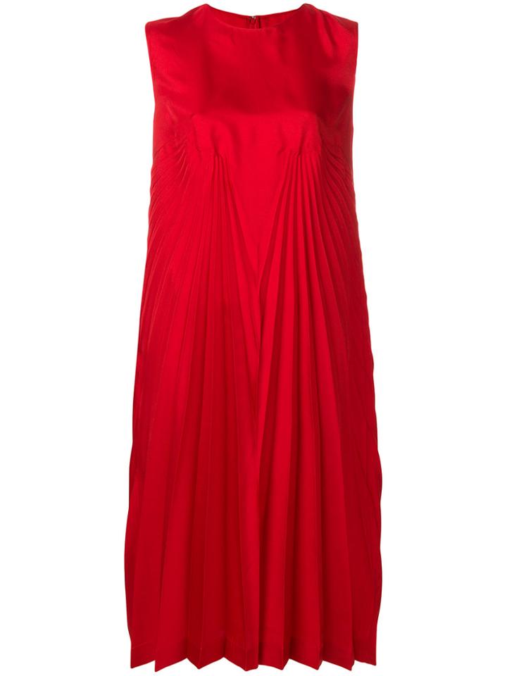Maison Margiela Pleat Effect Shift Dress - Red