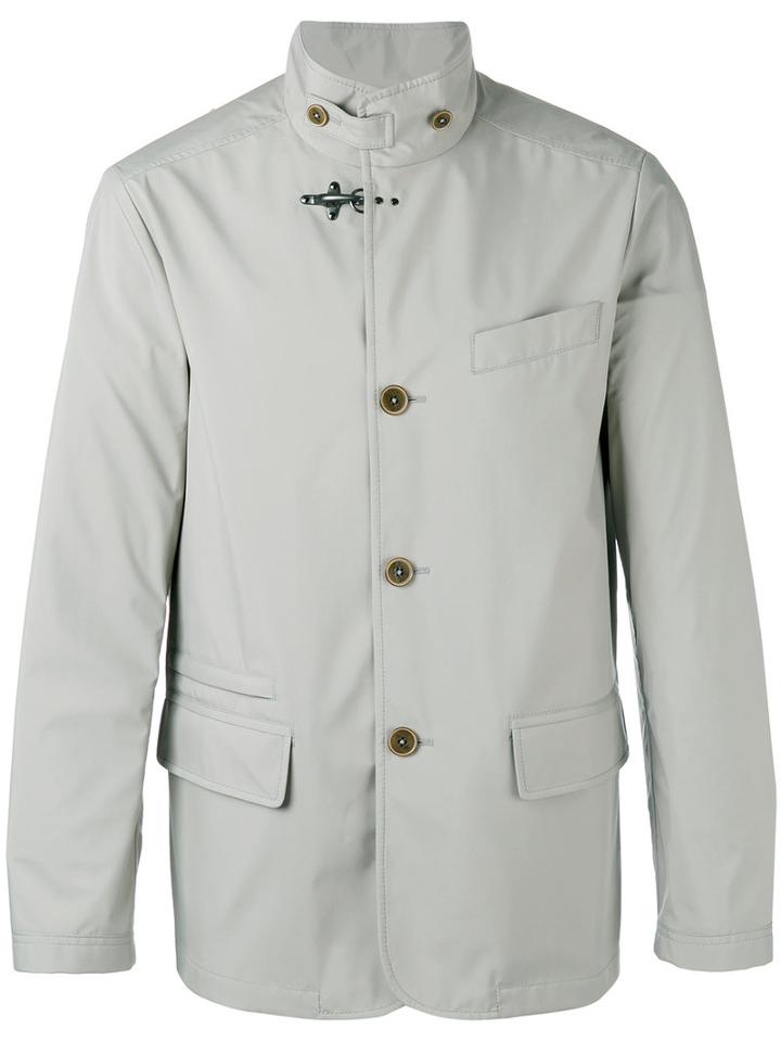 Fay - Buttoned High Collar Jacket - Men - Cotton/polyamide/polyester/polyurethane - Xxl, Nude/neutrals, Cotton/polyamide/polyester/polyurethane