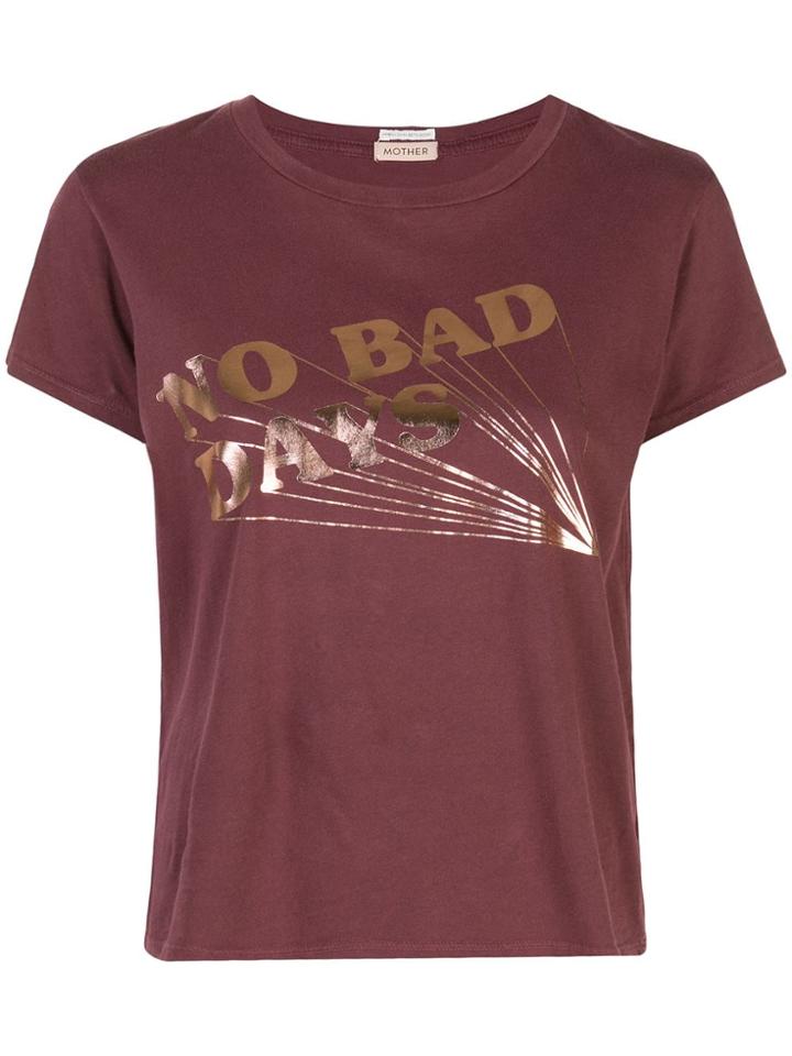 Mother Slogan Print T-shirt - Red