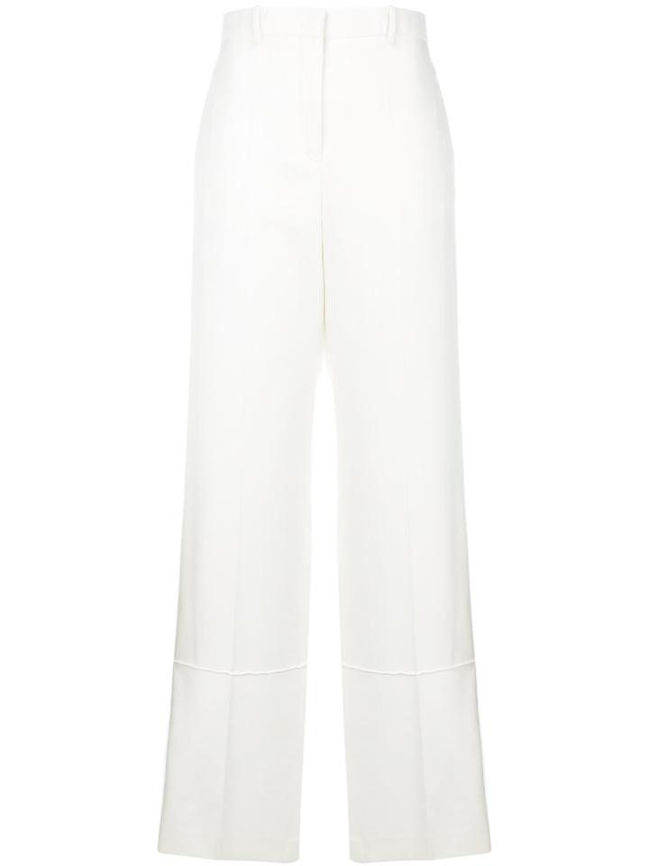 Jil Sander High Waist Straight Leg Trousers - White