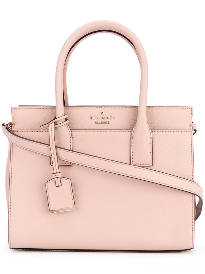 Kate Spade - Logo Plaque Shoulder Bag - Women - Cotton/leather - One Size, Pink/purple, Cotton/leather
