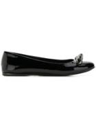 Prada Pre-owned Chain Detail Ballerina Shoes - Black