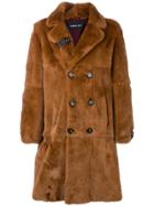 Numerootto Double Breasted Coat - Brown