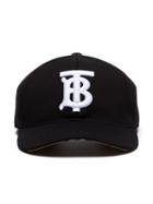 Burberry Tb Monogram Embroidered Cap - Black