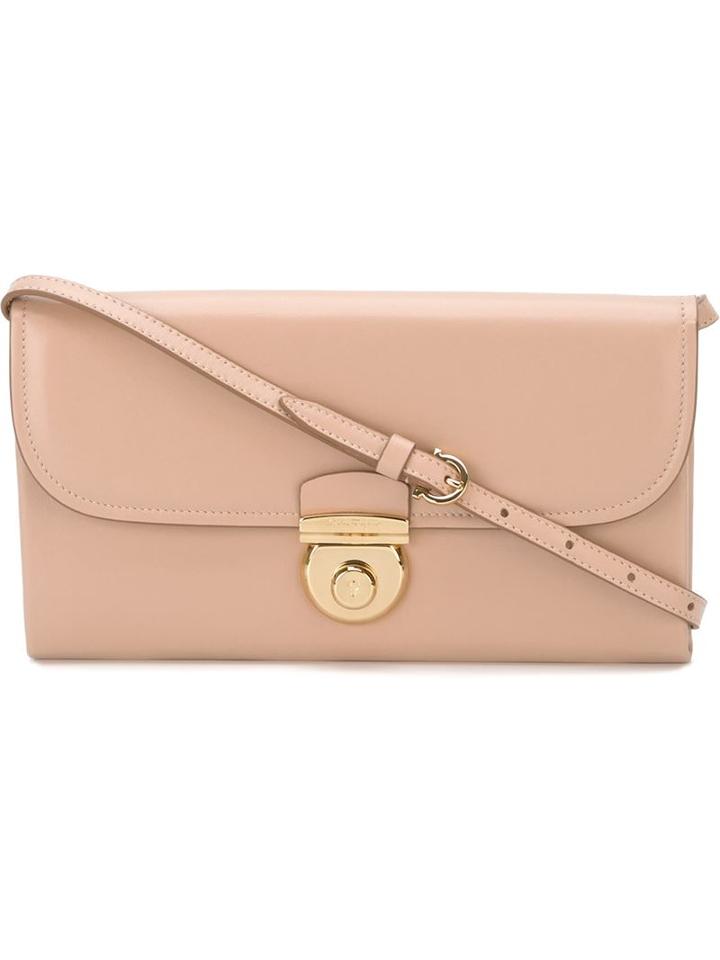 Salvatore Ferragamo Flap Shoulder Bag, Women's, Nude/neutrals, Calf Leather