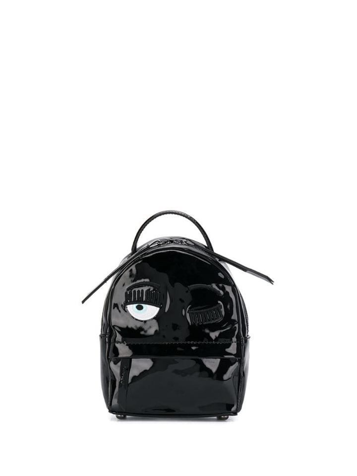 Chiara Ferragni Mini Vinyl Backpack - Black