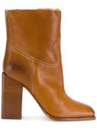 Saint Laurent Jodie 105 Western Ankle Boots - Brown