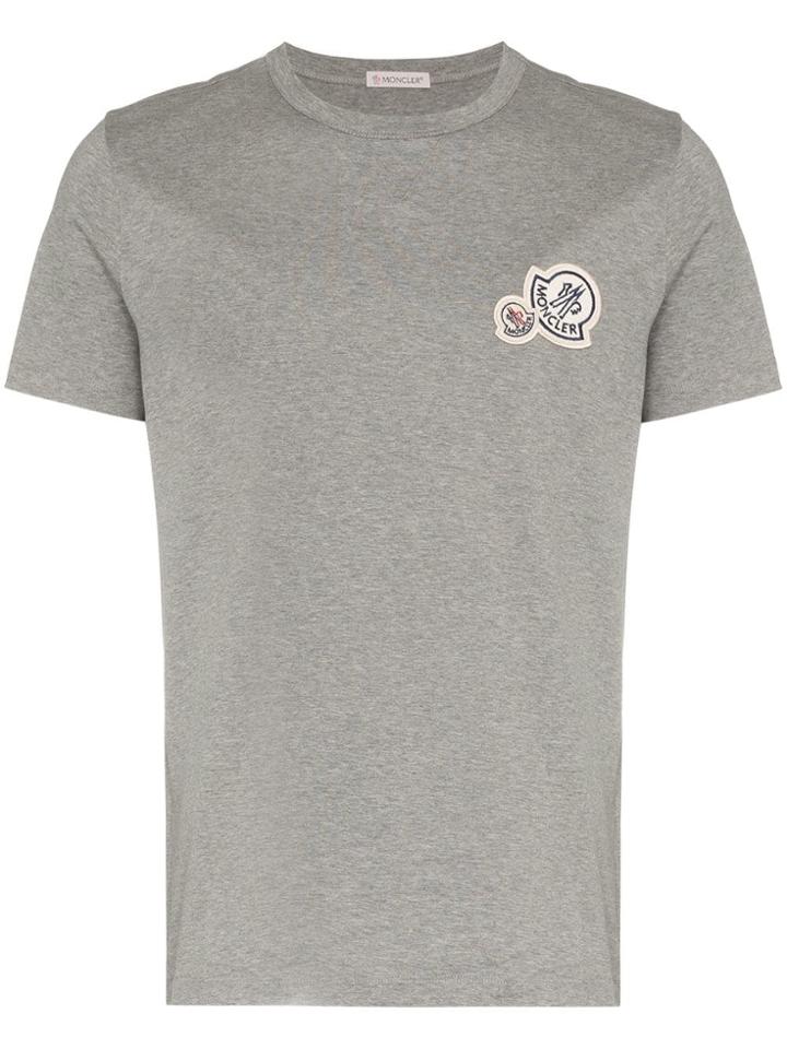 Moncler Monc Sml Logo Ss Tee Gry - Grey