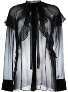 Givenchy Sheer Ruffle Detail Blouse - Black