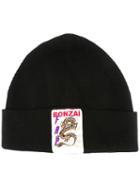 Filles A Papa 'jacques' Front Plaque Ribbed Beanie, Women's, Black, Wool