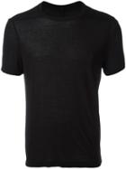 Rick Owens Round Neck T-shirt, Men's, Size: Xl, Black, Silk/viscose/cotton
