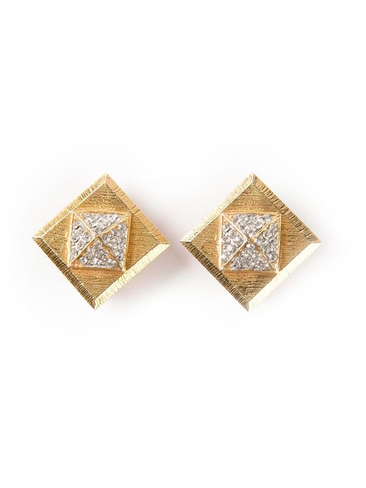 Katheleys Vintage Square Earrings - Metallic