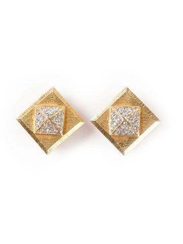 Katheleys Vintage Square Earrings - Metallic