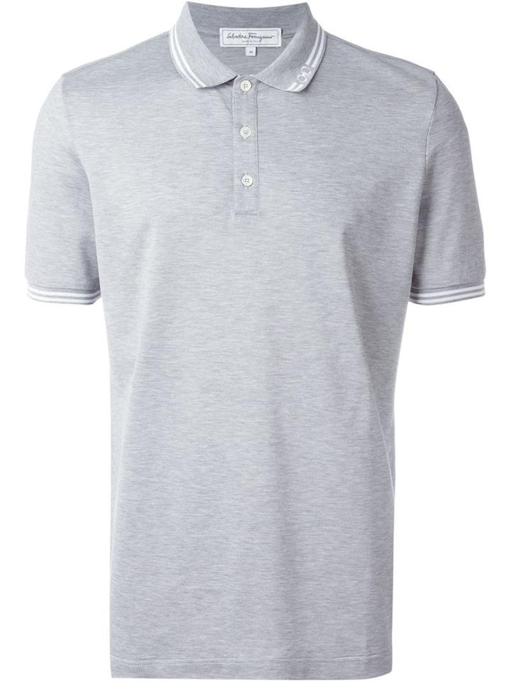Salvatore Ferragamo Classic Polo Shirt, Men's, Size: L, Grey, Cotton