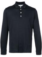 Eleventy Long-sleeved Polo Shirt - Blue