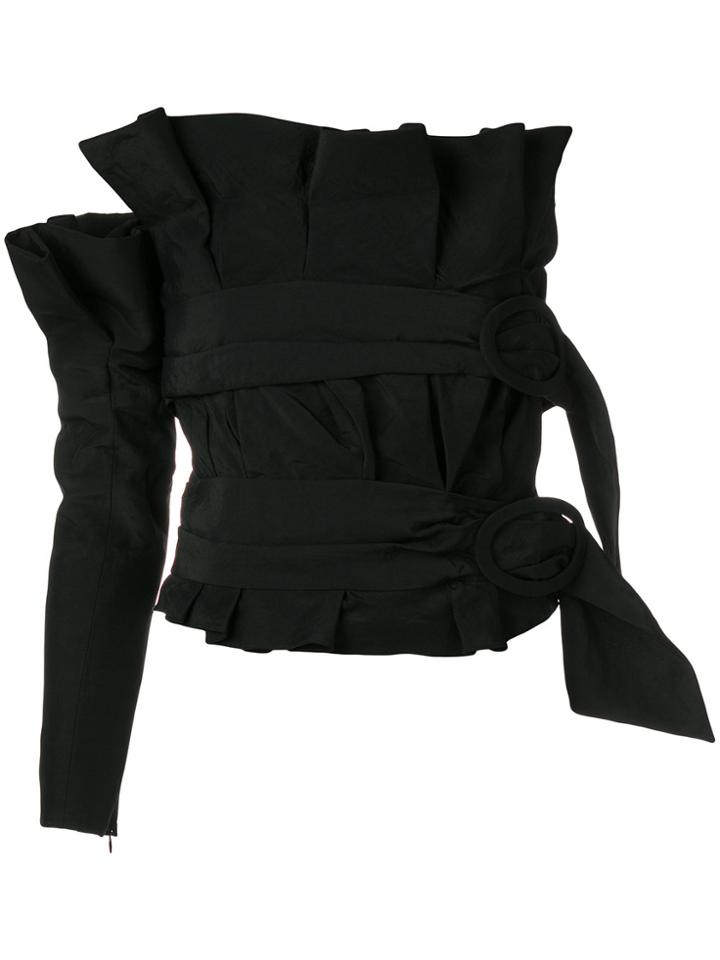 Carmen March One Shoulder Blouse - Black