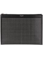 Saint Laurent Studded Slim Clutch - Black