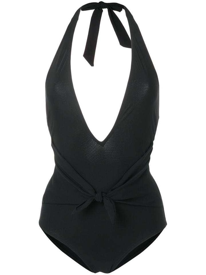 Tory Burch Deep V-neck Swimsuit - Black