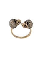 Alexander Mcqueen Skull Embellished Ring - Gold