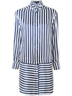 Burberry - Striped Shirt Dress - Women - Silk/cotton - 8, Blue, Silk/cotton