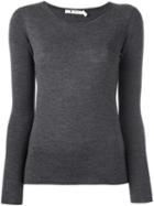 T By Alexander Wang Longsleeved Knit Top, Women's, Size: Large, Grey, Merino