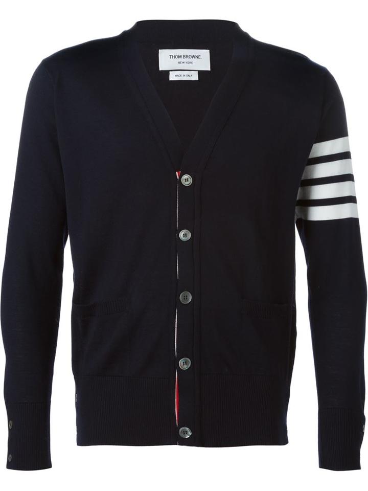 Thom Browne - Striped Sleeve Cardigan - Men - Wool - 00, Blue, Wool