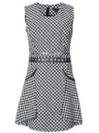 Alexander Wang - Fringe Trim Checked Dress - Women - Cotton/viscose/nylon - 8, Black, Cotton/viscose/nylon