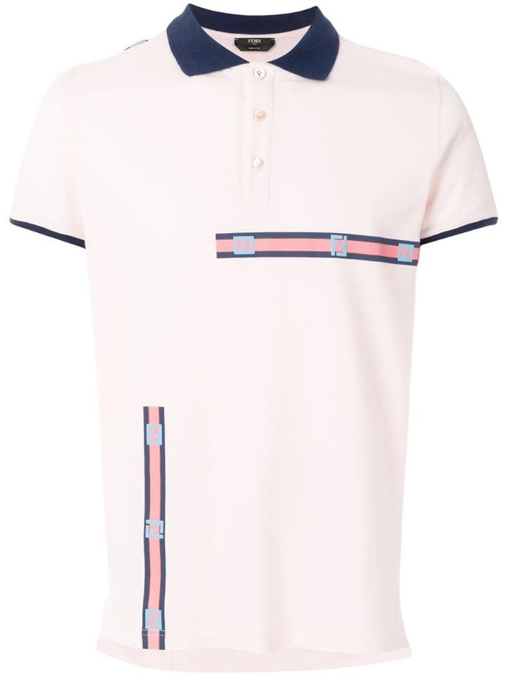 Fendi Tape Polo Shirt - Pink