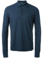 Zanone Longsleeved Polo Shirt, Men's, Size: 56, Blue, Cotton