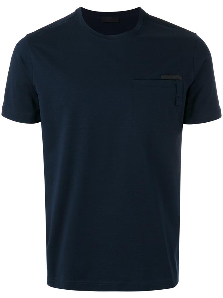 Prada - Panelled T-shirt - Men - Cotton/spandex/elastane - L, Blue, Cotton/spandex/elastane