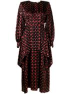Fendi Printed Silk Dress With Asymmetric Layers - Black
