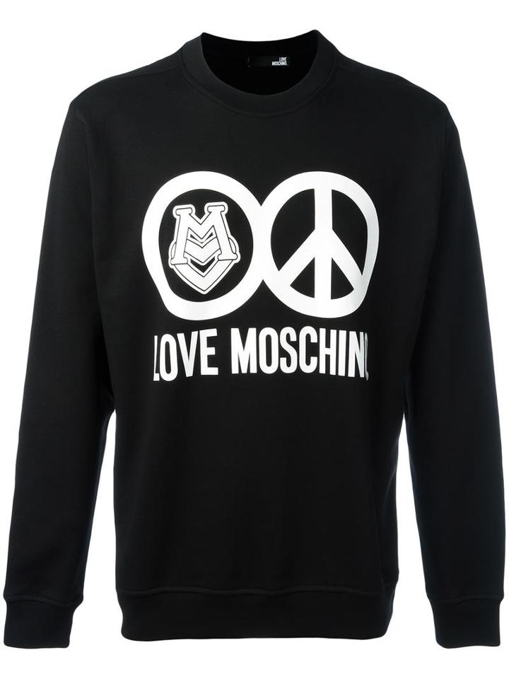 Love Moschino Logo Print Sweatshirt, Men's, Size: Medium, Black, Cotton