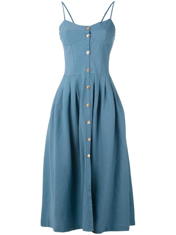 Forte Forte - Denim Pleated Dress - Women - Cotton/linen/flax - S, Blue, Cotton/linen/flax