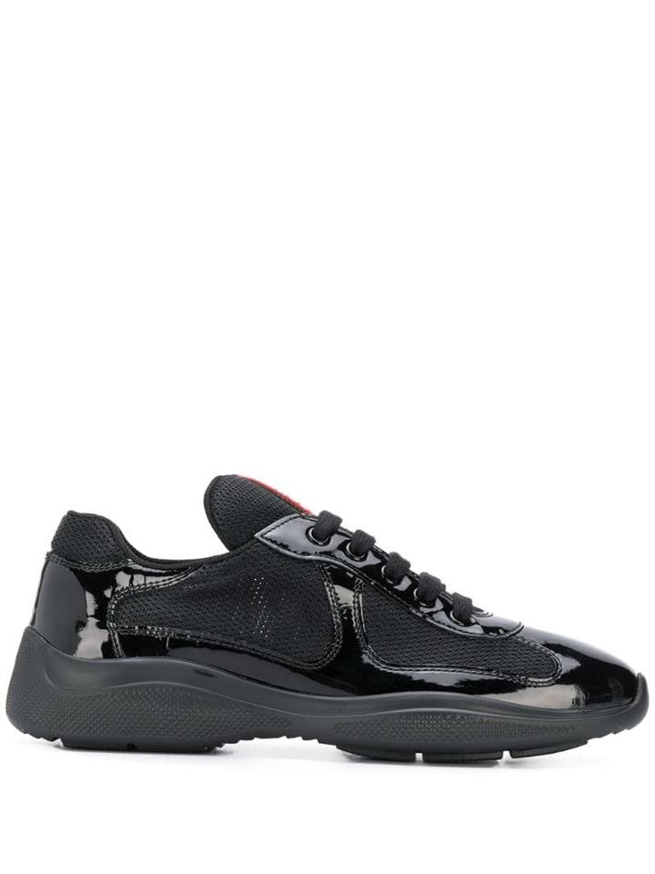 Prada Mesh Panelled Sneakers - Black