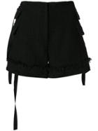 Msgm Ribbon Detail Shorts - Black