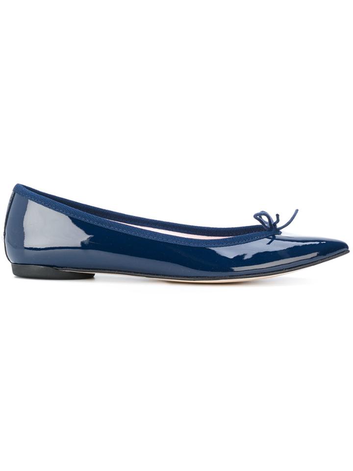 Repetto Pointed Bow Ballerina Shoes - Blue