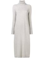 Loro Piana Turtleneck Knitted Dress - Grey