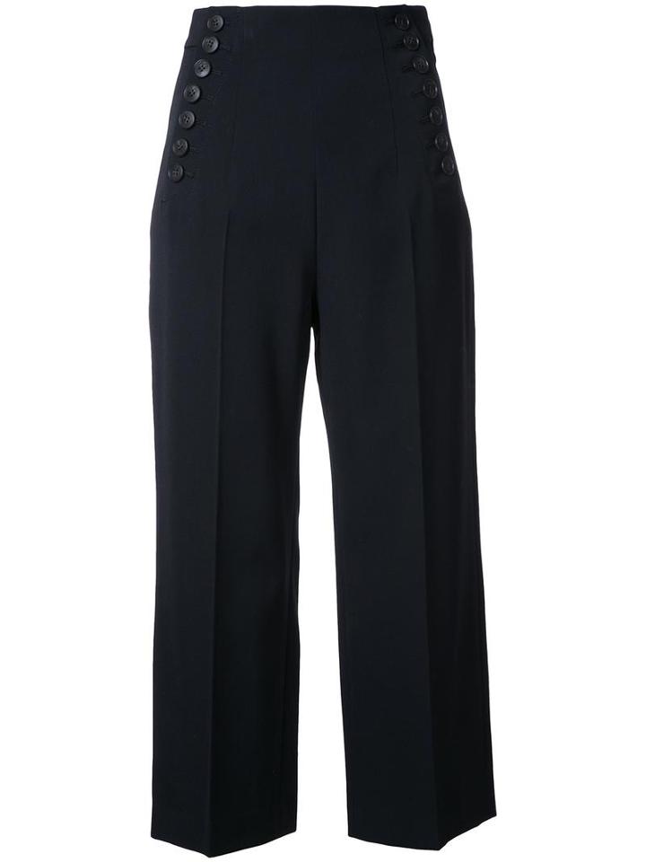 Le Ciel Bleu High Waisted Trousers, Women's, Size: 38, Black, Wool