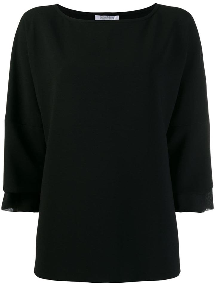 Max Mara Boat Neck Top - Black