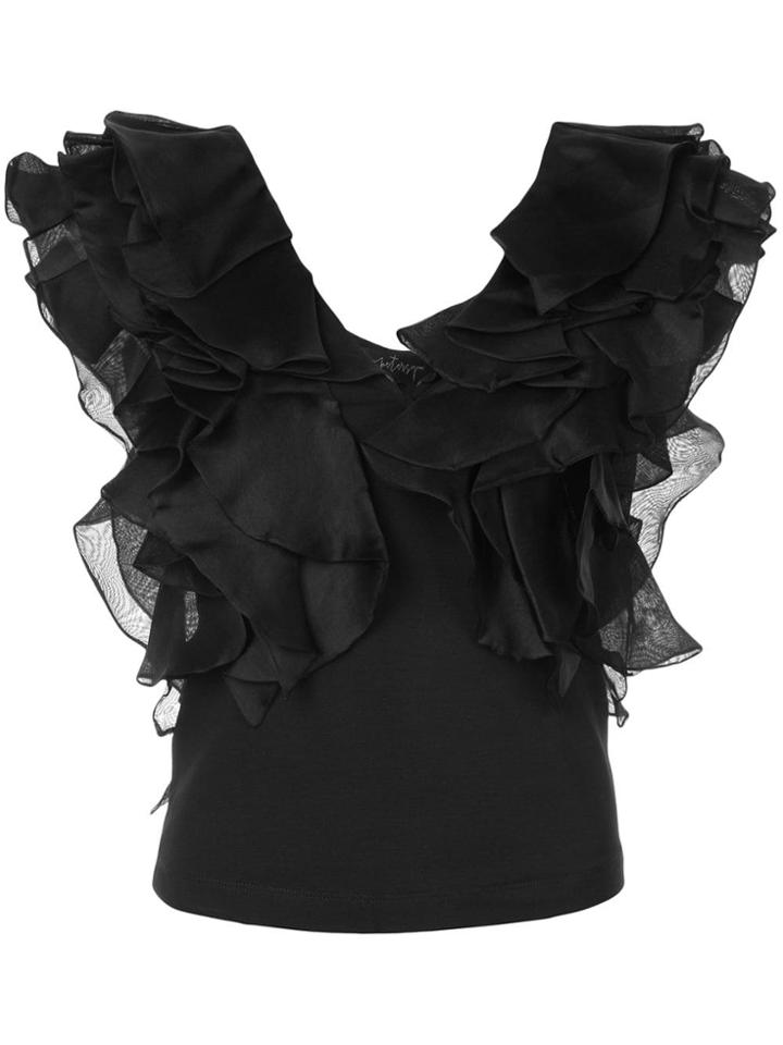 Petersyn Ruffled Shortsleeved Blouse - Black