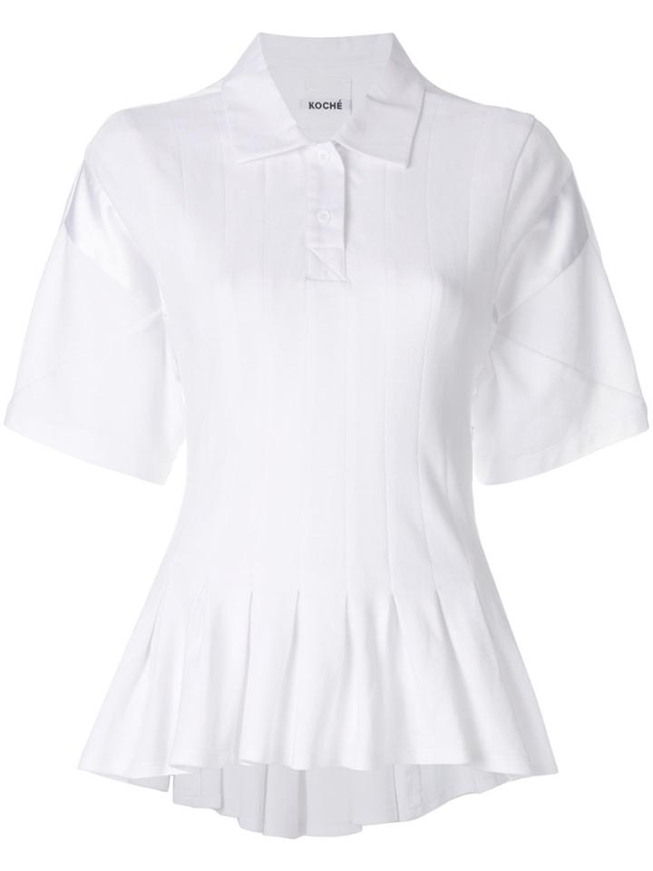 Koché Shortsleeved Peplum Shirt - White