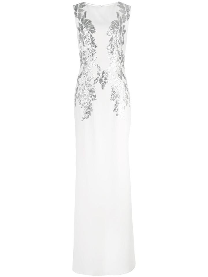 Tadashi Shoji Embellished Gown - White