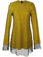 Marques'almeida Mesh Overlay Dress, Women's, Size: Small, Yellow/orange, Cotton/virgin Wool
