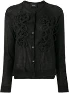 Simone Rocha Embroidered Cardigan, Size: Medium, Black, Merino/silk/cashmere