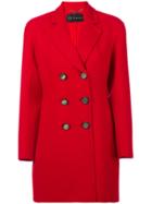 Versace Double Breasted Peacoat - Red