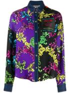 Versace Jeans Couture Baroque-print Panelled Shirt - Purple