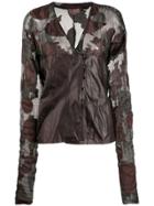 Romeo Gigli Pre-owned 1990s Floral Sheer Panels Blouse - Brown