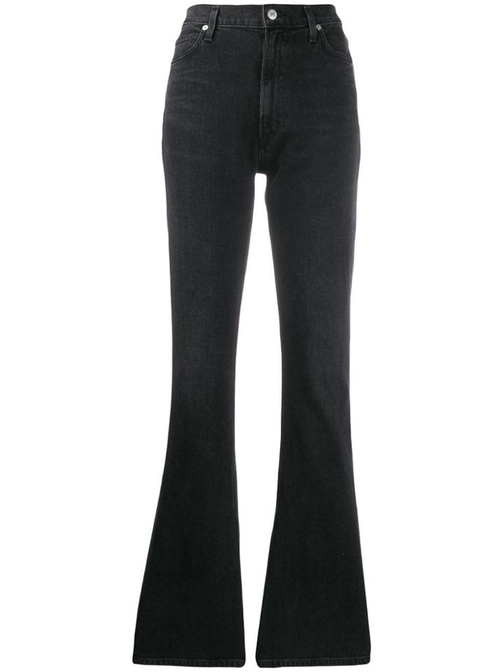 Citizens Of Humanity Georgia High-rise Flared Jeans - Black
