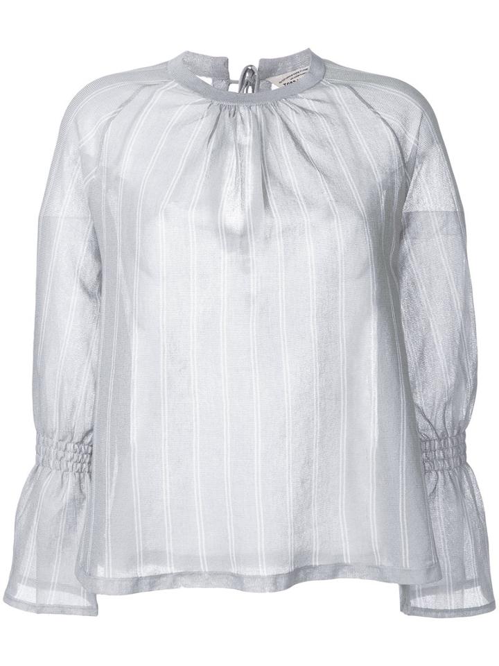 Torrazzo Donna - Vertical Striped Jumper - Women - Rayon - One Size, Grey, Rayon