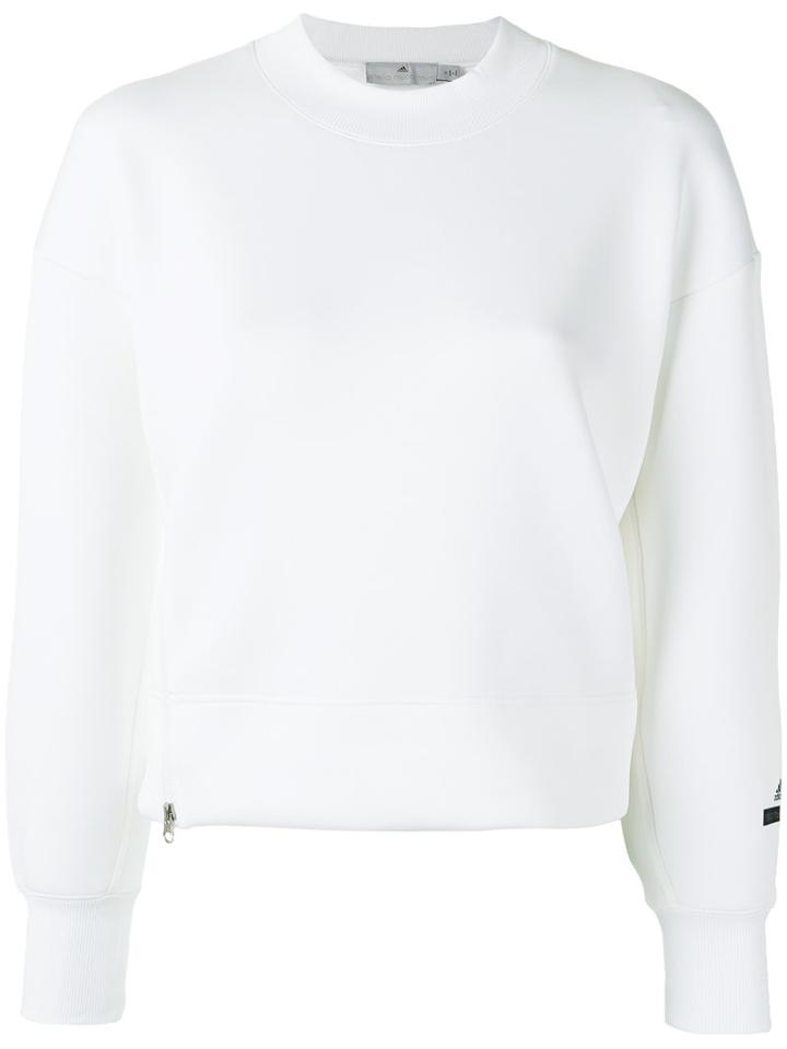 Adidas By Stella Mccartney Logo Print Neoprene Sweatshirt, Women's, Size: Small, White